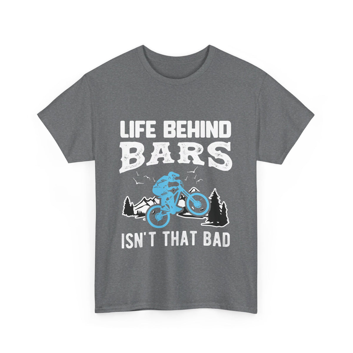Life Behind Bars Mountain Bike T-Shirt in Graphite Heather colour