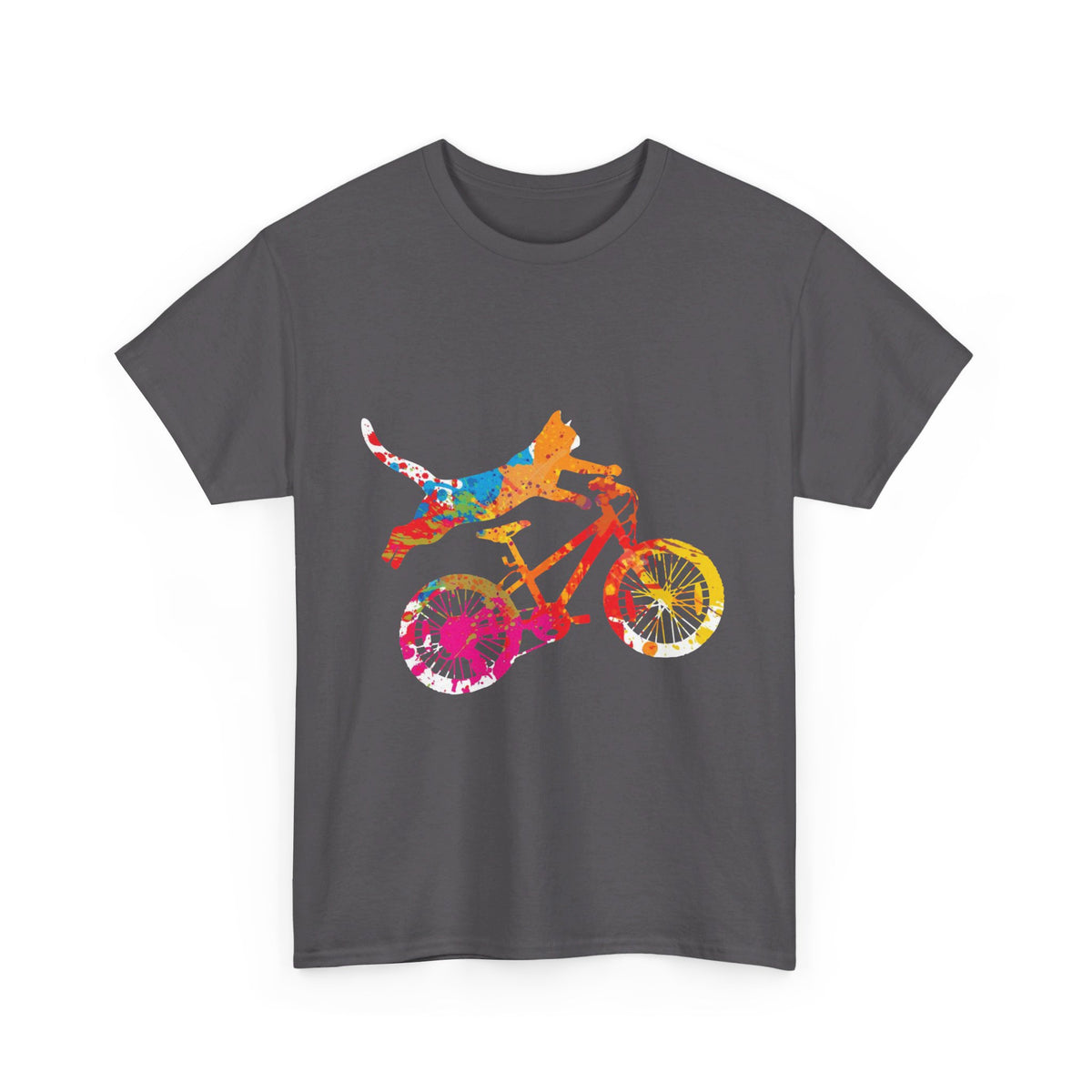 Super Cat Cyclist T-Shirt in Charcoal colour