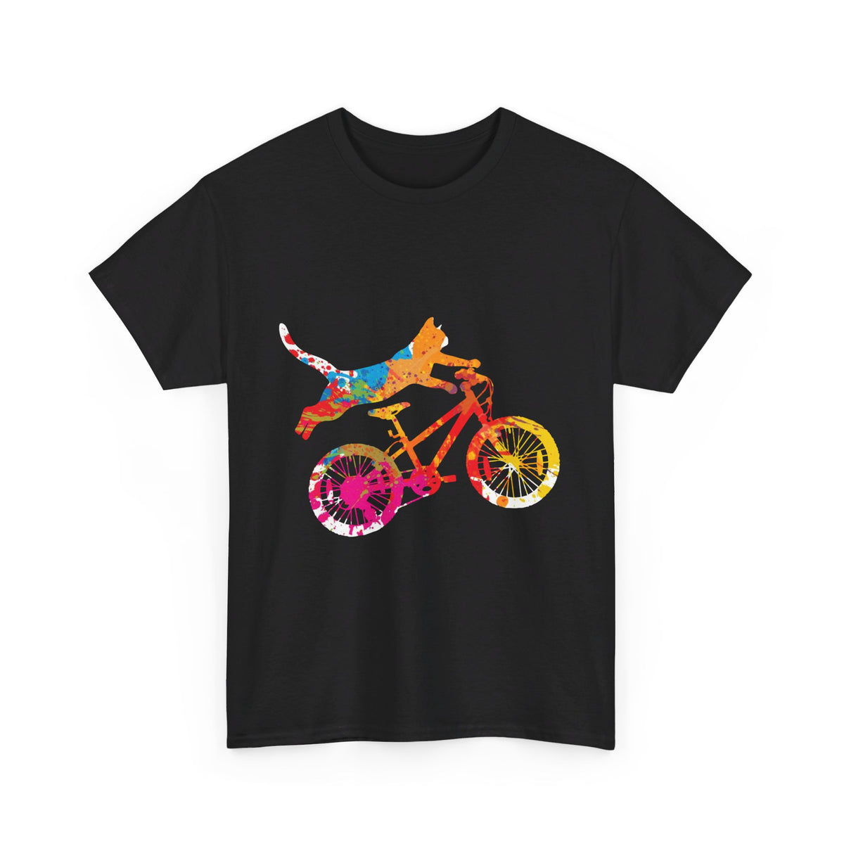 Super Cat Cyclist T-Shirt in Black colour