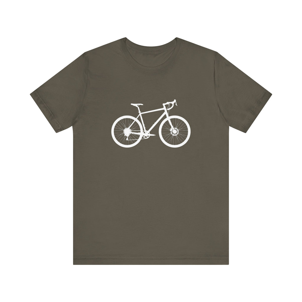 Gravel Bike Silhouette T-Shirt in Army colour