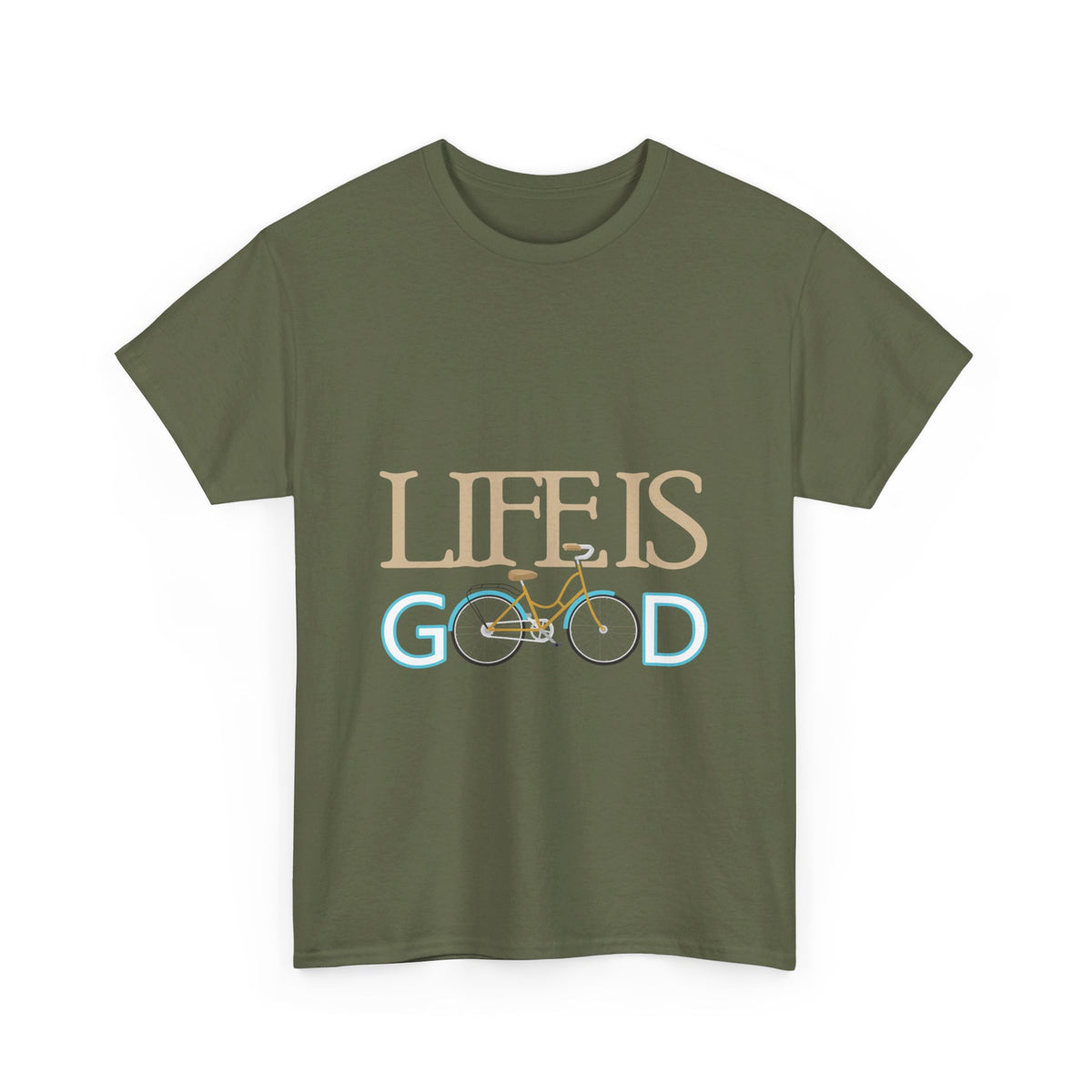 Life Is Good T-Shirt in Military Green colour