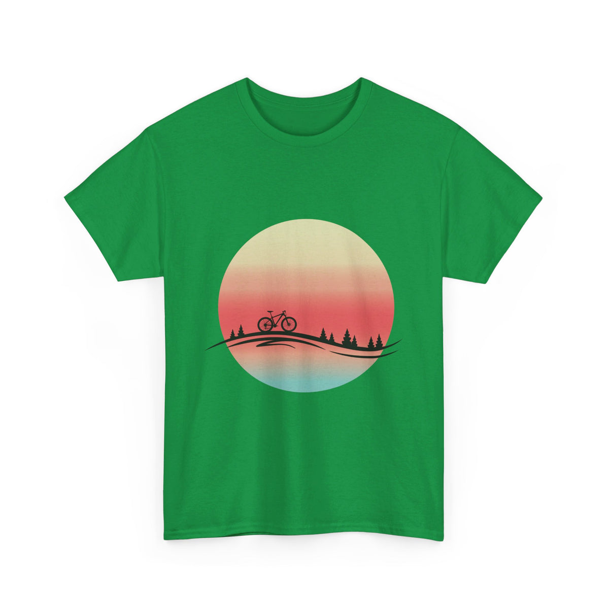 Sunset Cycle T-Shirt in Irish Green colour