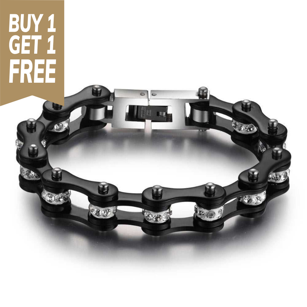 Cycolinks Black Crystal Bike Chain Bracelet BOGOF - Cycolinks