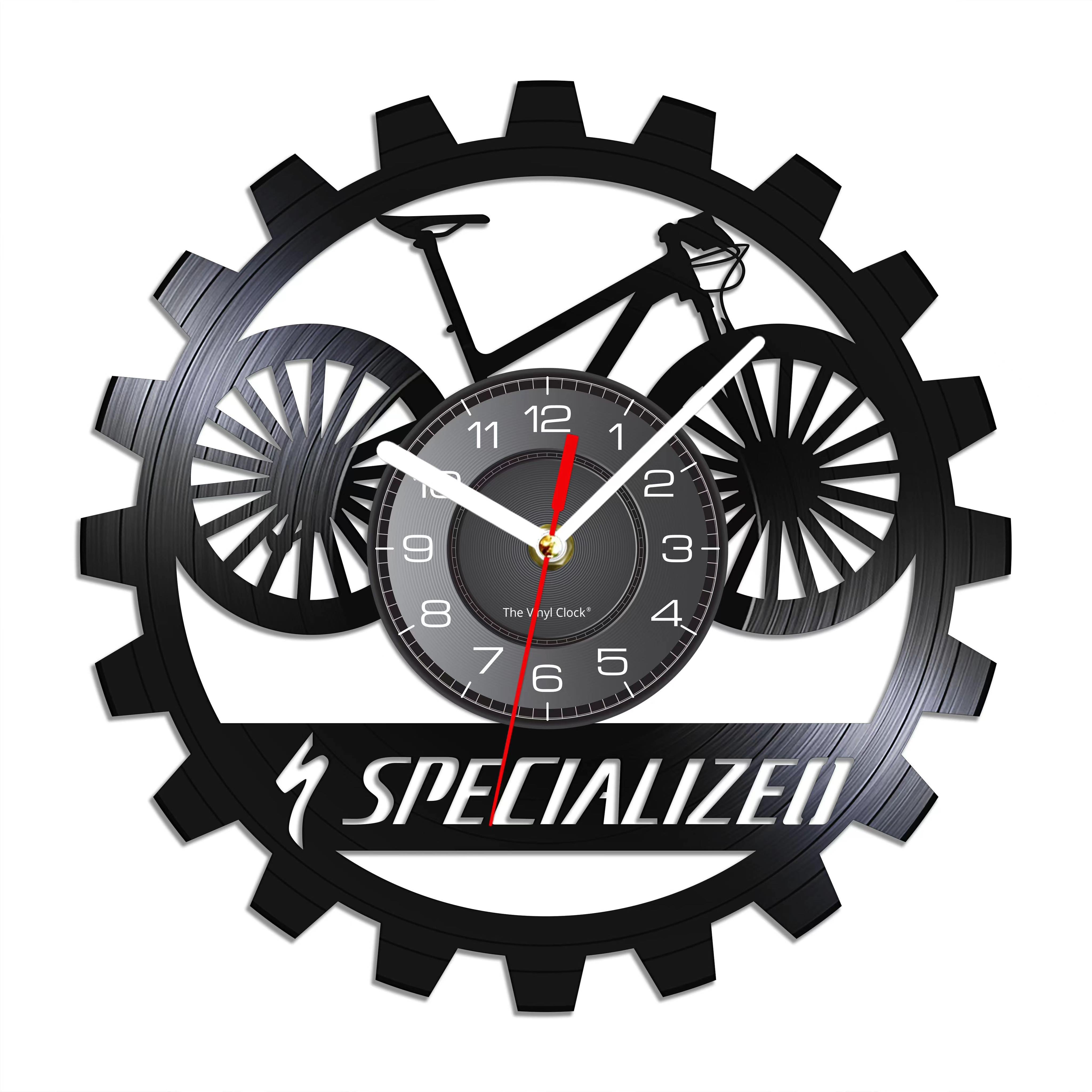 wanduhr mountainbike Cycolinks Custom Name MTB Vinyl Clock Stylish Biker Gift