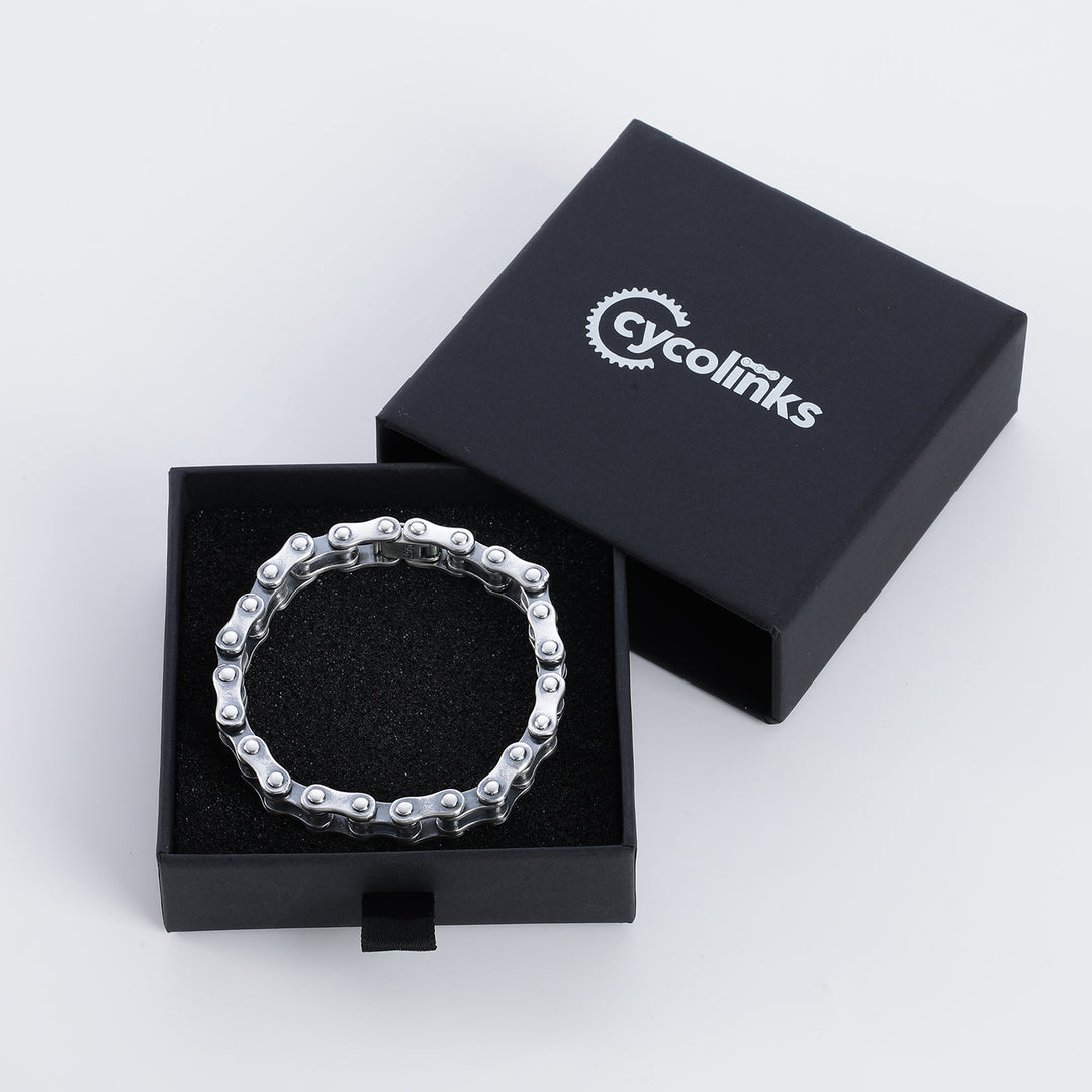 Sterling Silver Bike Chain Bracelet Craftsmanship - Made for Bikers