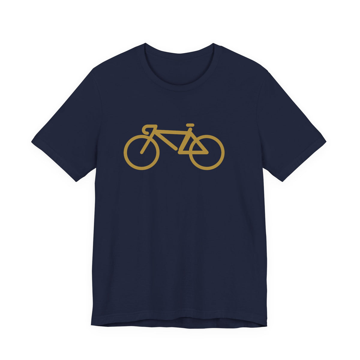 Gold Bicycle graphic cycling T-shirt - Black hanging view