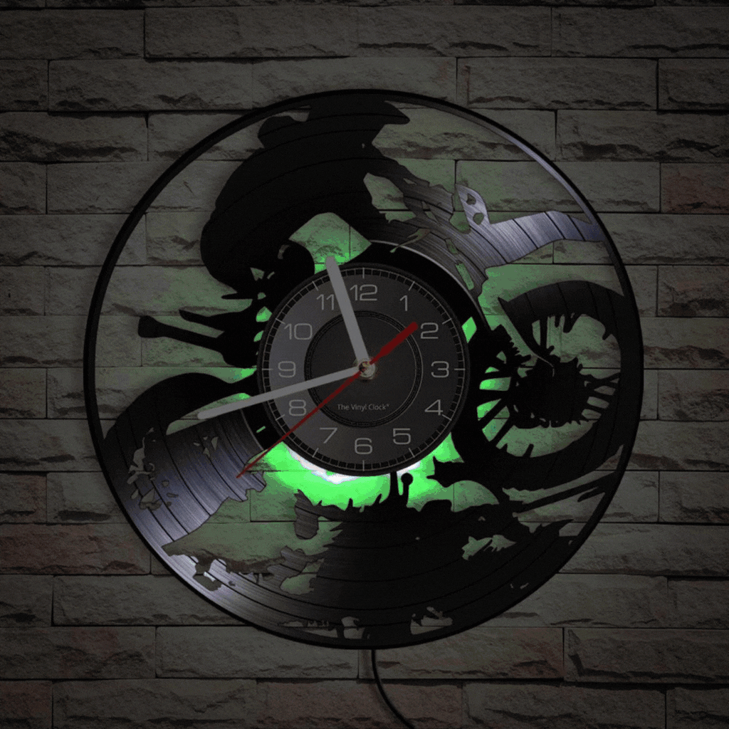 Cycolinks Scrambling Dirt Bike Vinyl Clock - Cycolinks