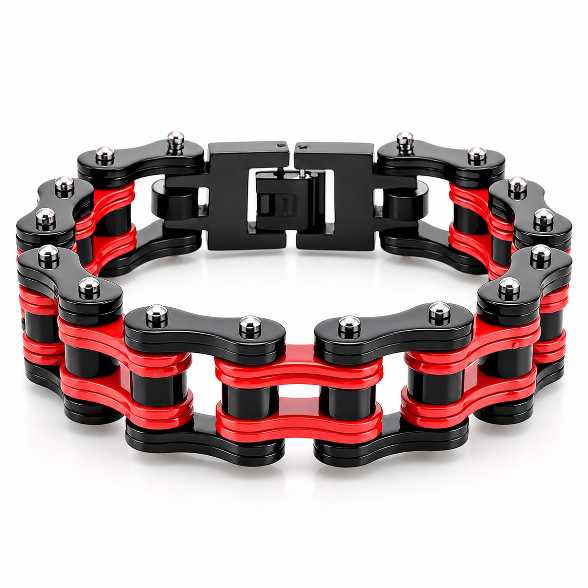 Ducati Red & Black Bike Chain Bracelet – 16mm — product view