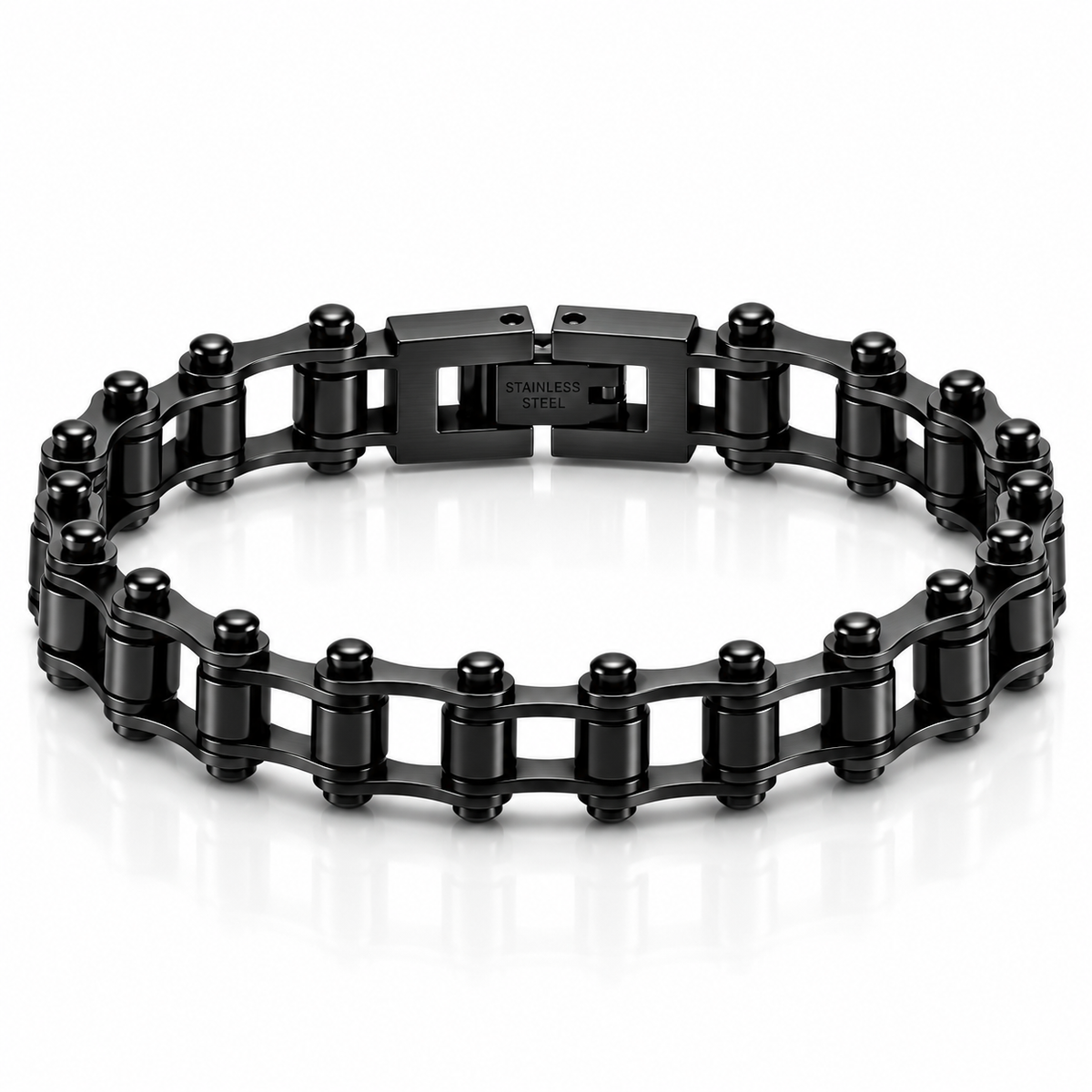 Stealth 7mm bike chain bracelet in black finish