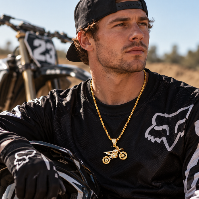 CZ Motocross Necklace