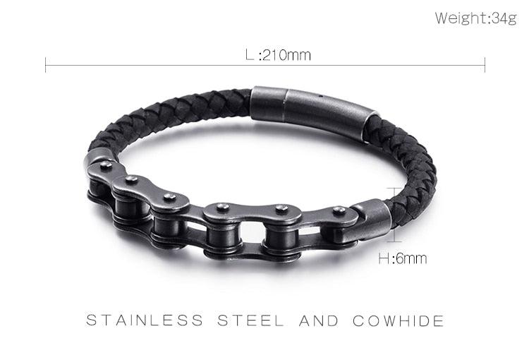 Cycolinks Leather Bike Chain Bracelet - Cycolinks