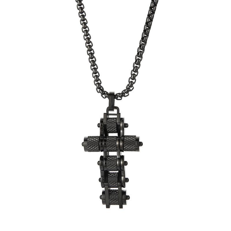 Cycolinks Titanium Steel Bike Chain Cross Necklace - Cycolinks