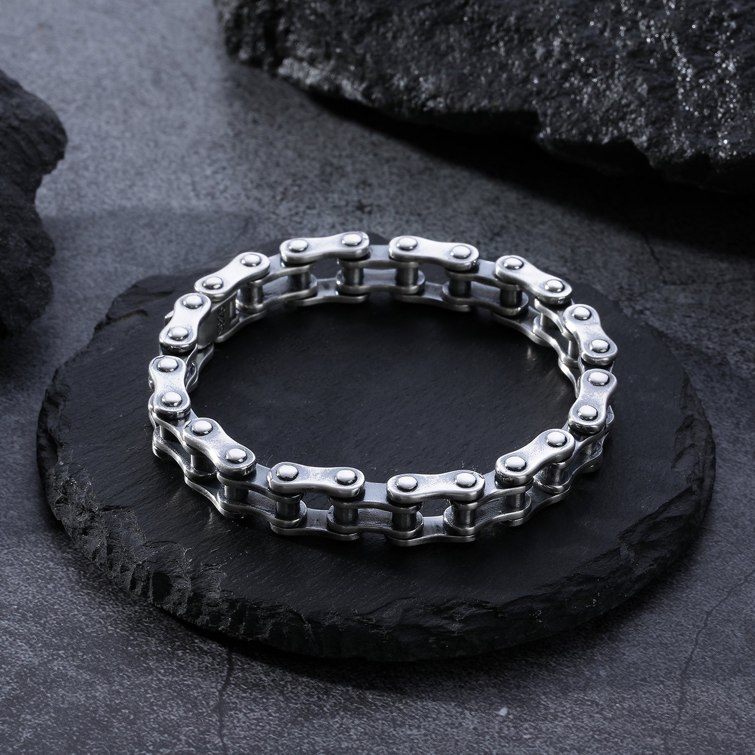 925 Sterling Silver Bike Chain Bracelet 10mm