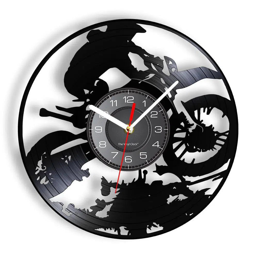 Cycolinks Scrambling Dirt Bike Vinyl Clock - Cycolinks