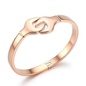 Rose Gold Wrench Bangle Bracelet