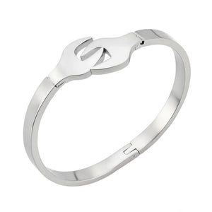 Silver Wrench Bangle Bracelet