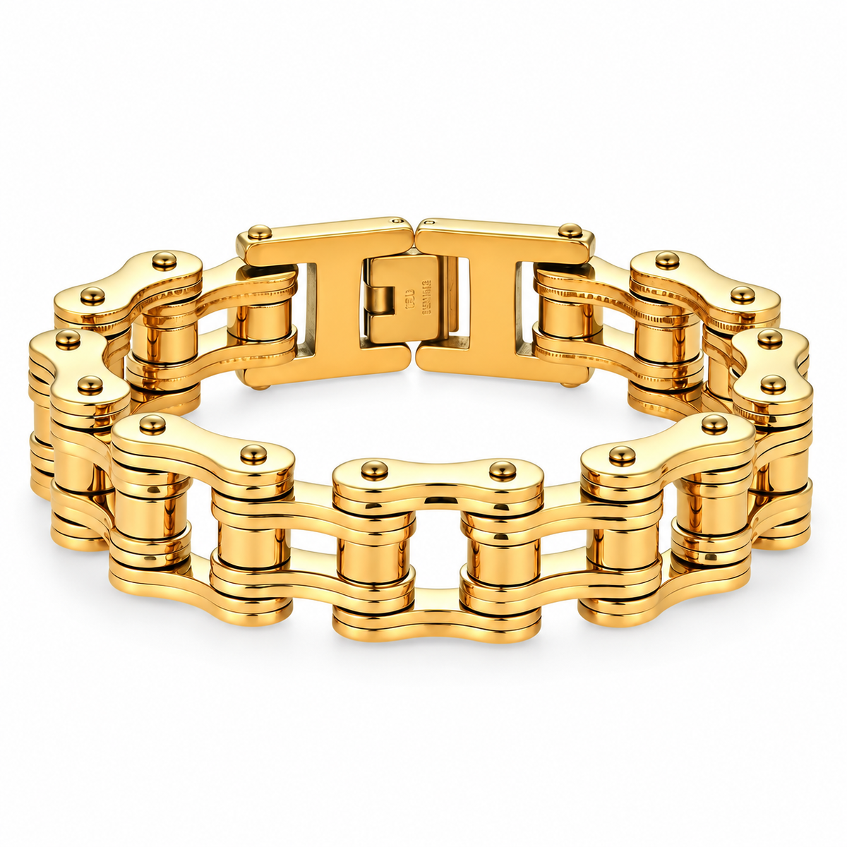 Stealth Gold Bike Chain Bracelet – 16mm — product view