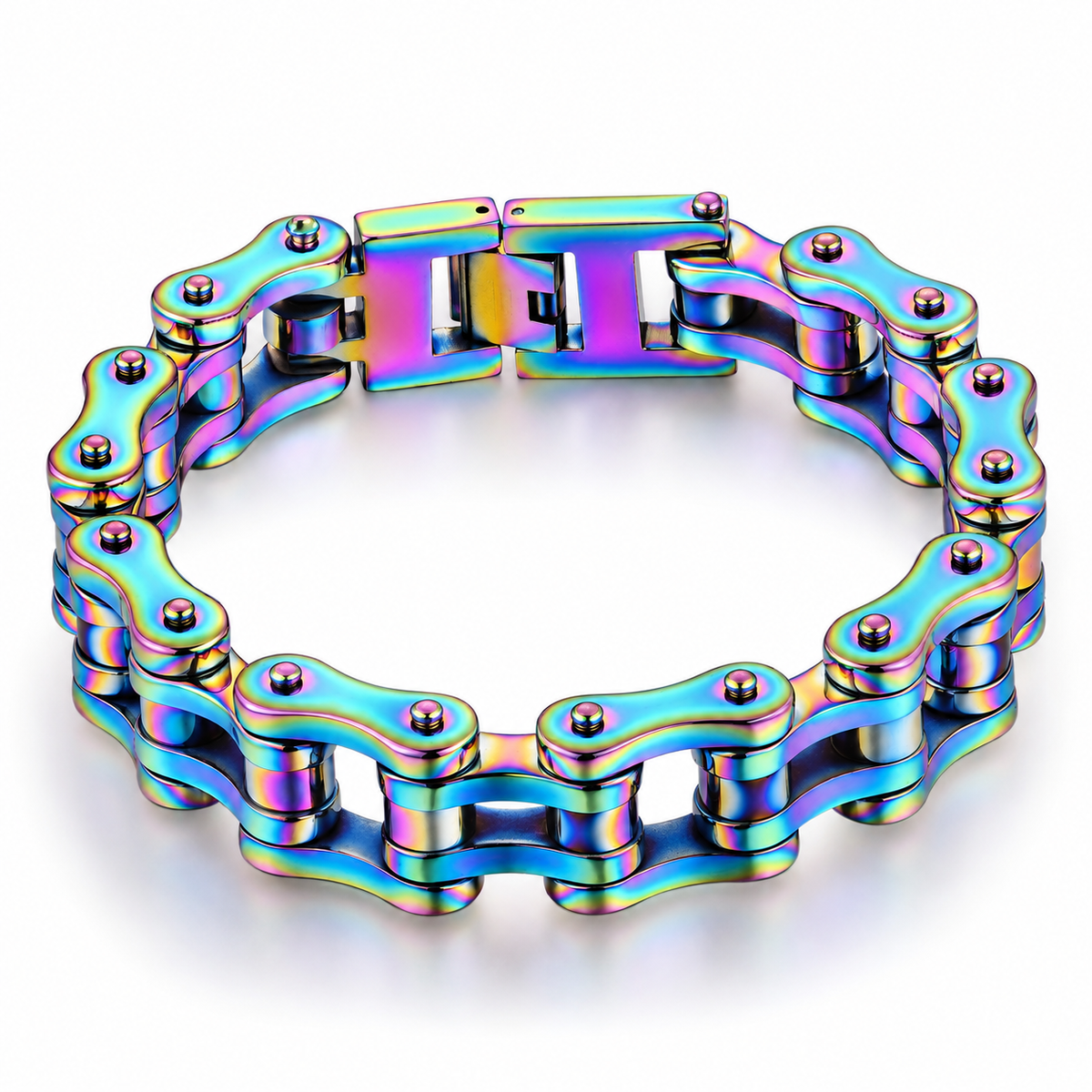Rainbow Bike Chain Bracelet – 18mm — enhanced main product photograph 1