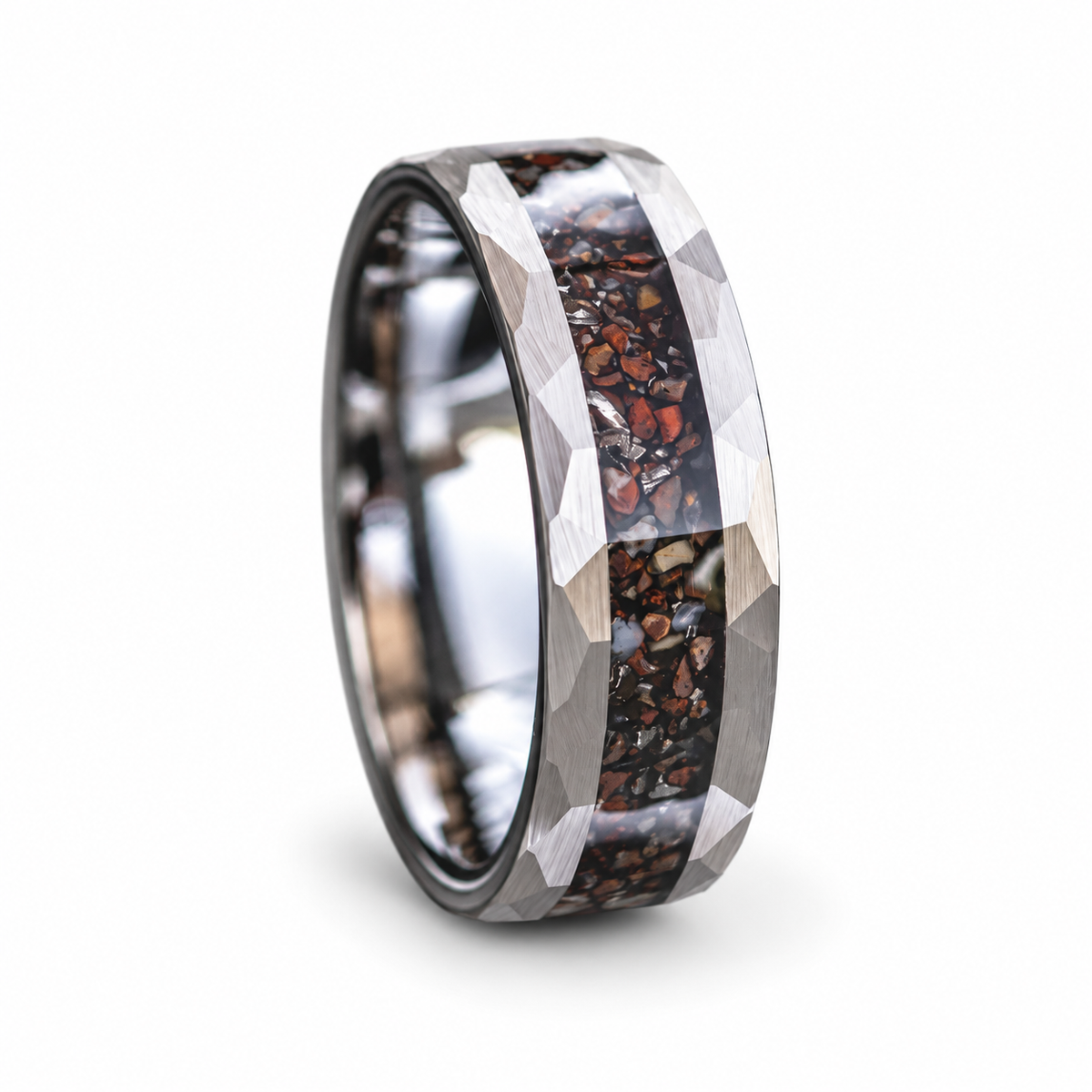 Cycolinks Forge Hammered Inlay Ring – 8mm on a white background
