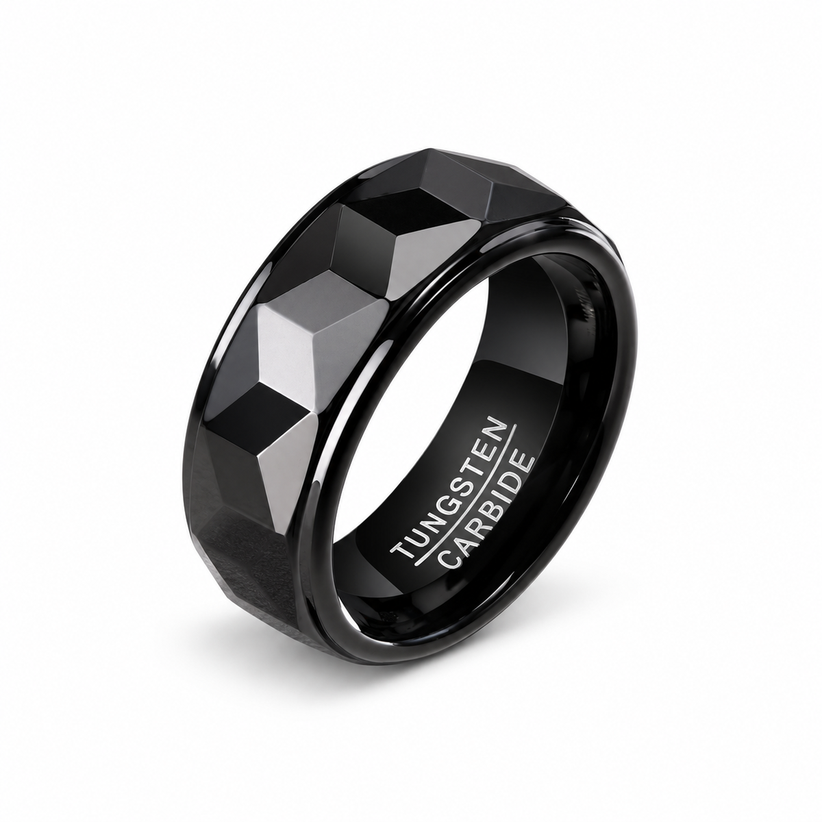 Cycolinks Onyx Faceted Ring – 8mm on a white background