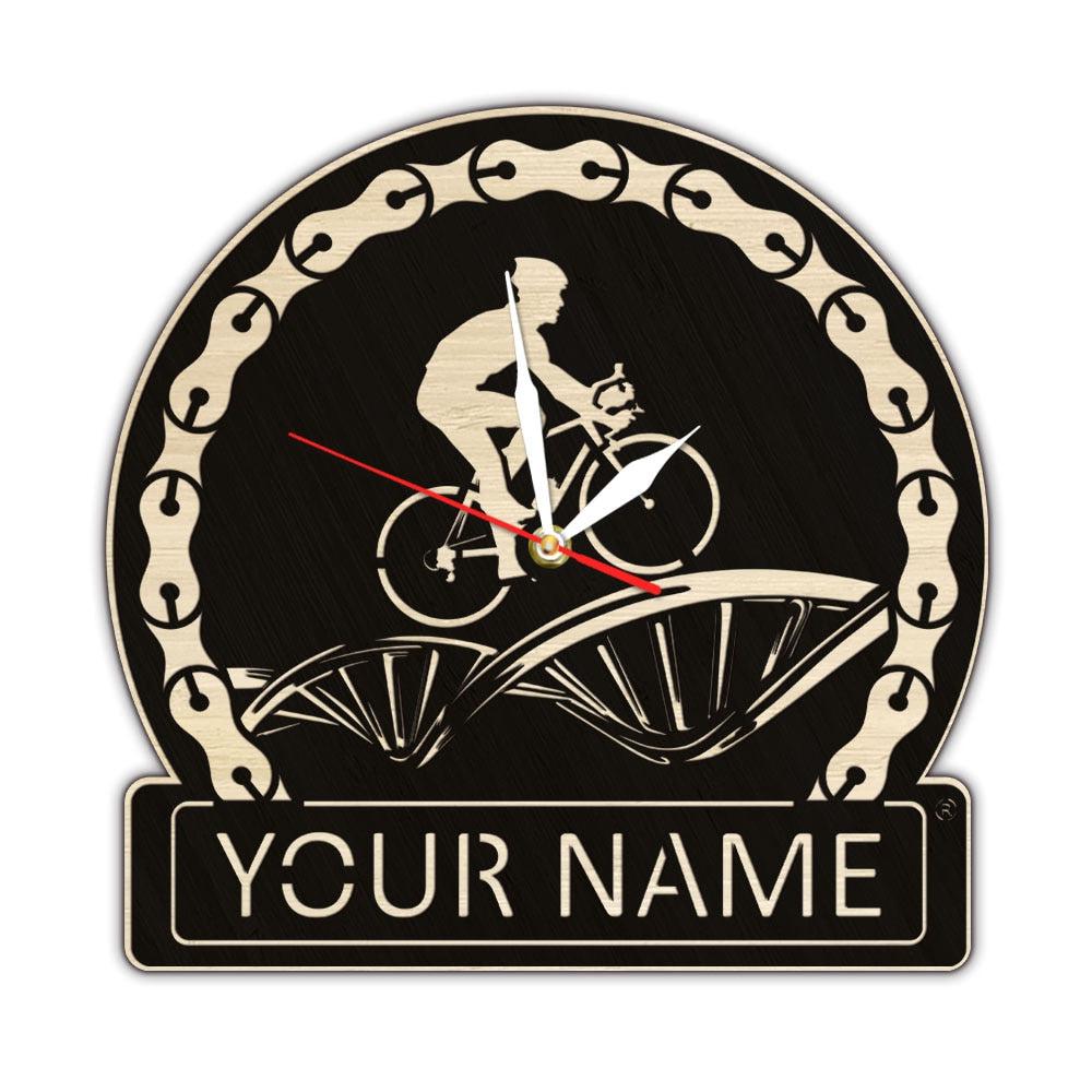 Cycolinks Custom Name Road Bike Wooden Clock - Cycolinks