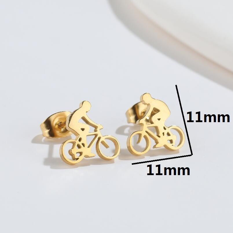 Cycolinks Titanium Steel Cycling Stud Earrings - Cycolinks