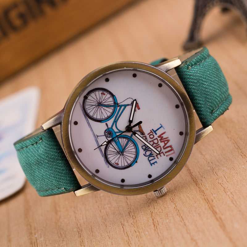 Cycolinks Vintage Denim Quartz Watch - I Want To Ride My Bicycle - Cycolinks