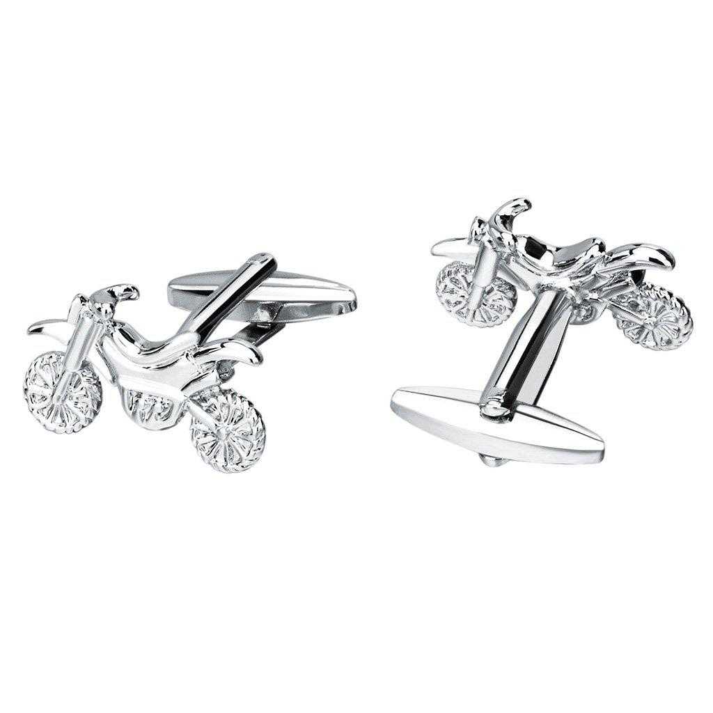 Motocross Cufflinks in Silver colour