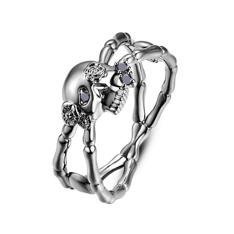Skull Cross Ring in Black colour