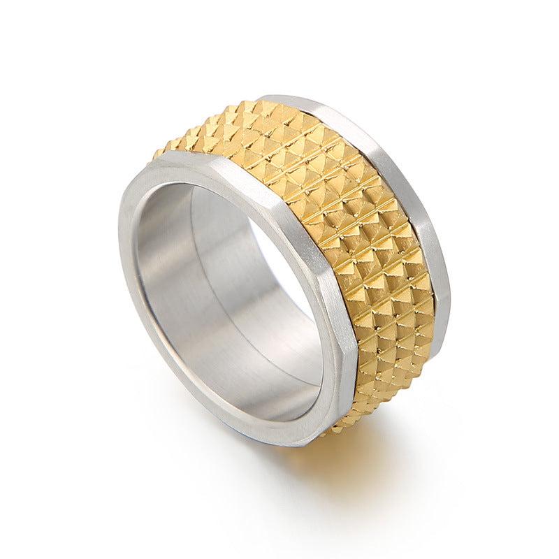 Studded Pyramid Ring in Gold colour