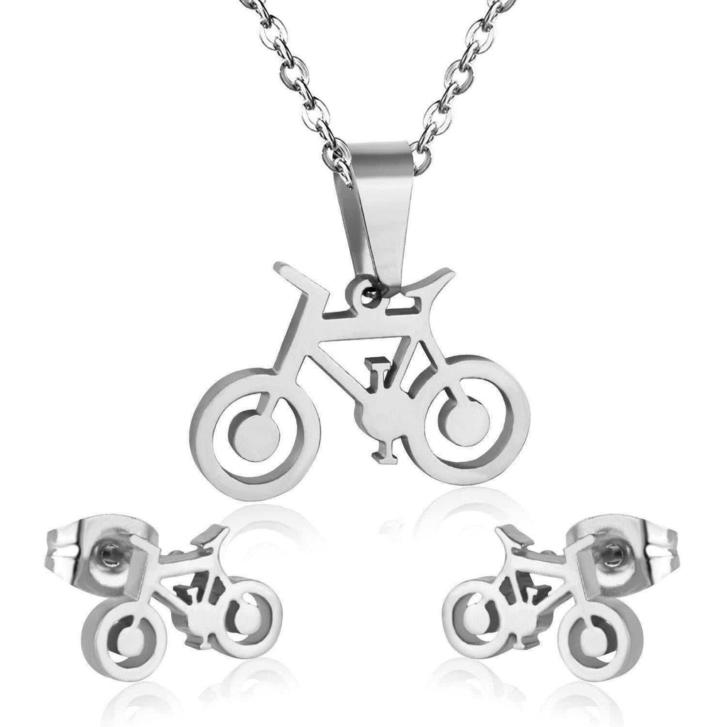 Cycolinks Bicycle Necklace & Earring Set - Cycolinks