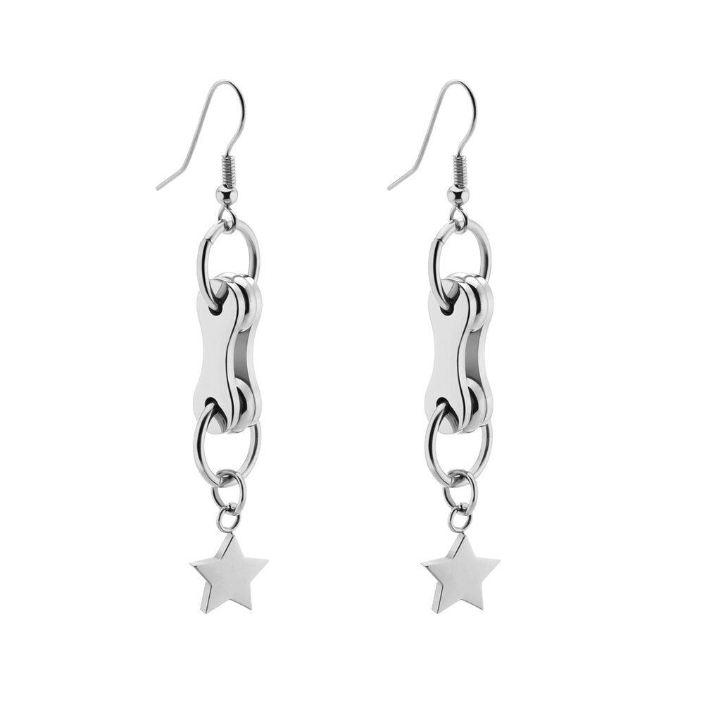 Cycolinks Bicycle Chain Link Star Earrings - Cycolinks