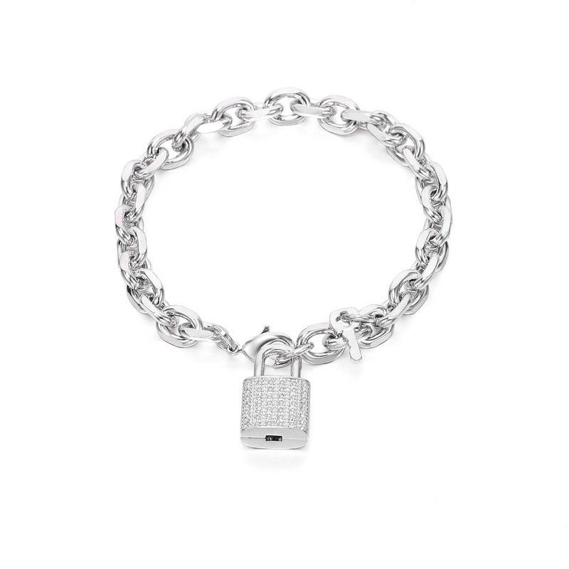 Cycolinks Zircon Padlock Pendant Bracelet - Cycolinks