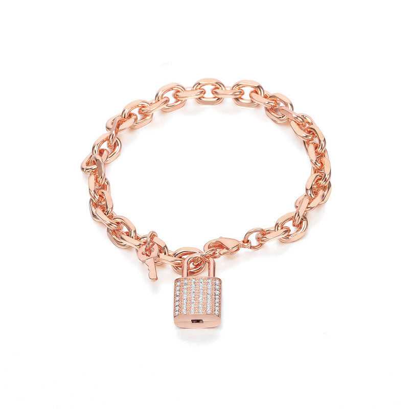 Cycolinks Zircon Padlock Pendant Bracelet - Cycolinks