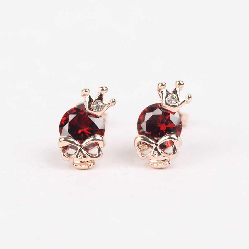 Cycolinks Skull Crown Zirconia Earrings - Cycolinks