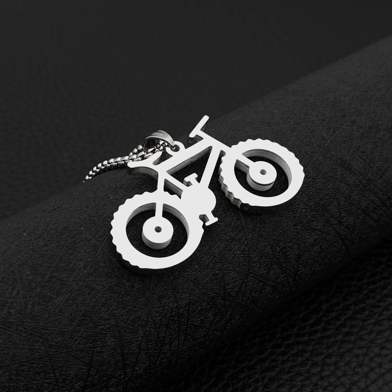 Cycolinks Titanium Steel Silver Bicycle Necklace - Cycolinks