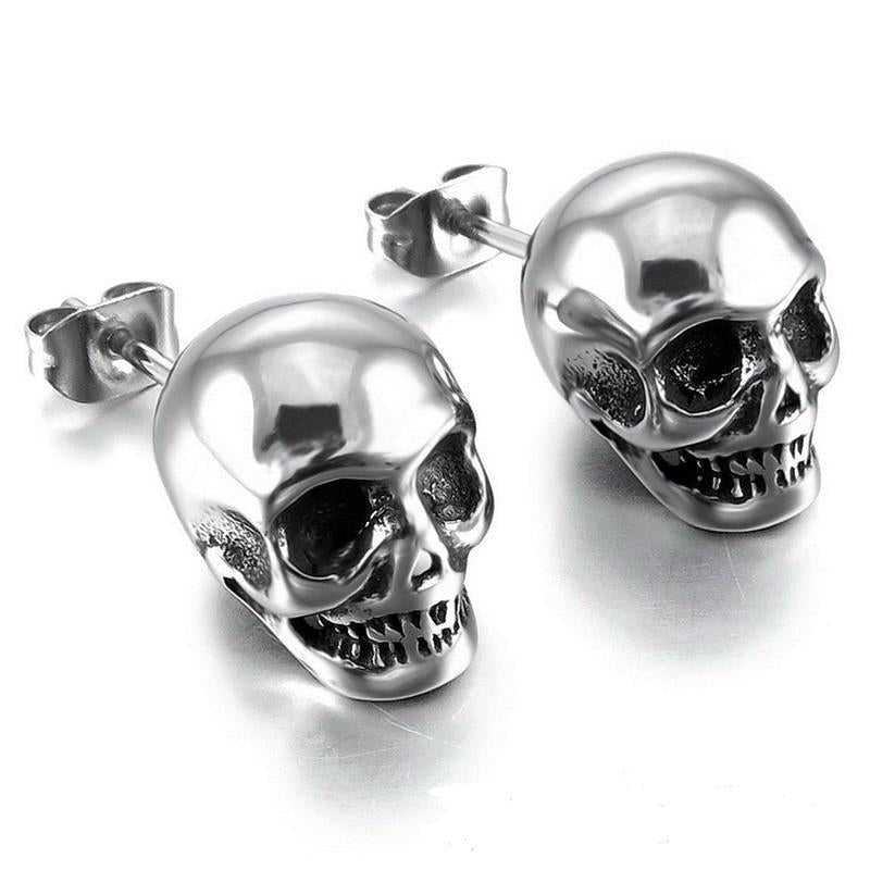 Cycolinks Punk Skull Stud Earrings - Cycolinks