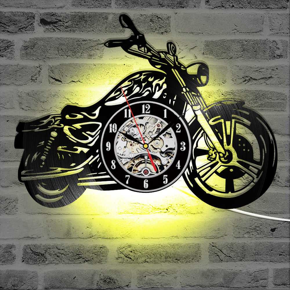 Motorcycle Vinyl Clock