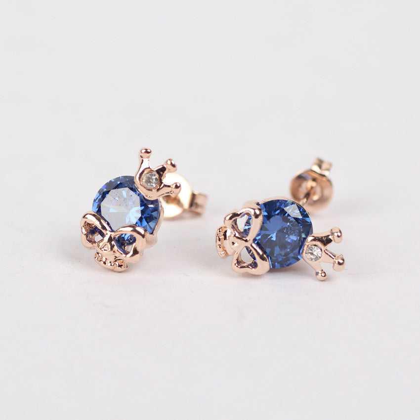 Cycolinks Skull Crown Zirconia Earrings - Cycolinks