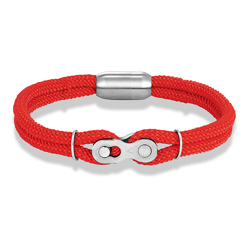 Split Link Bracelet — Magnetic Clasp in Red colour