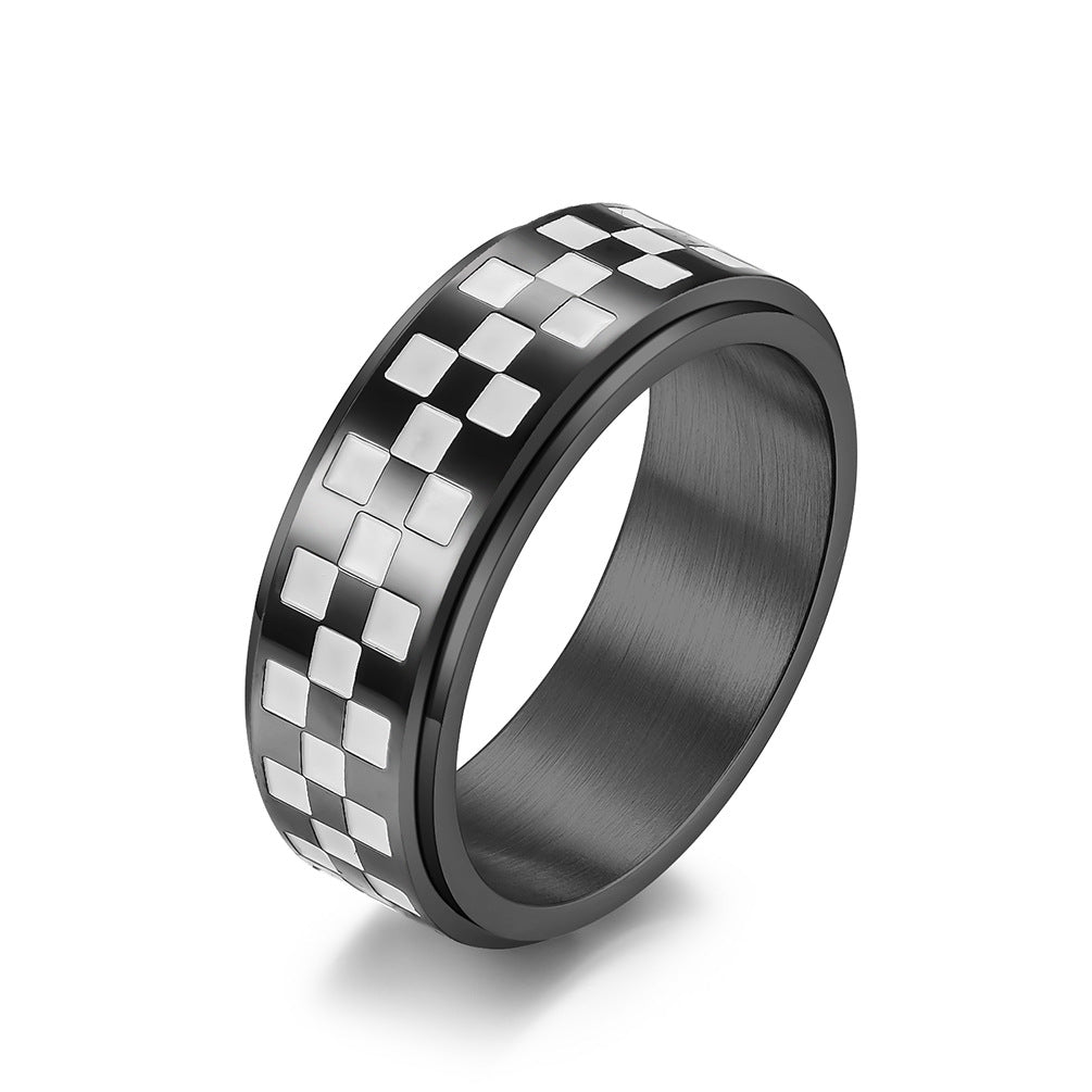 Cycolinks Checkered Flag Spinner Ring - Cycolinks