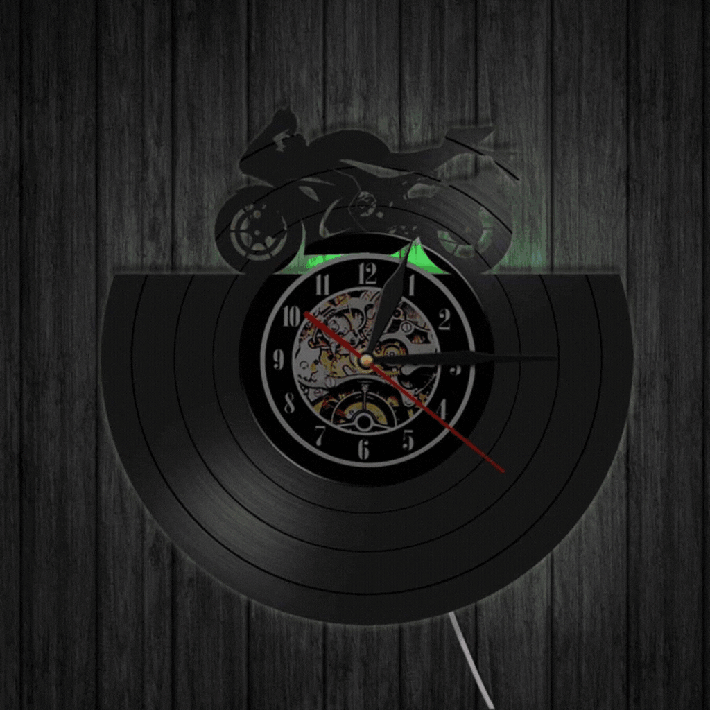 Cycolinks Motorbike Silhouette Vinyl Clock - Cycolinks