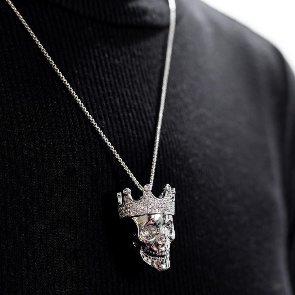 Cycolinks Hip Hop Skull Crown Cubic Zircon Necklace - Cycolinks