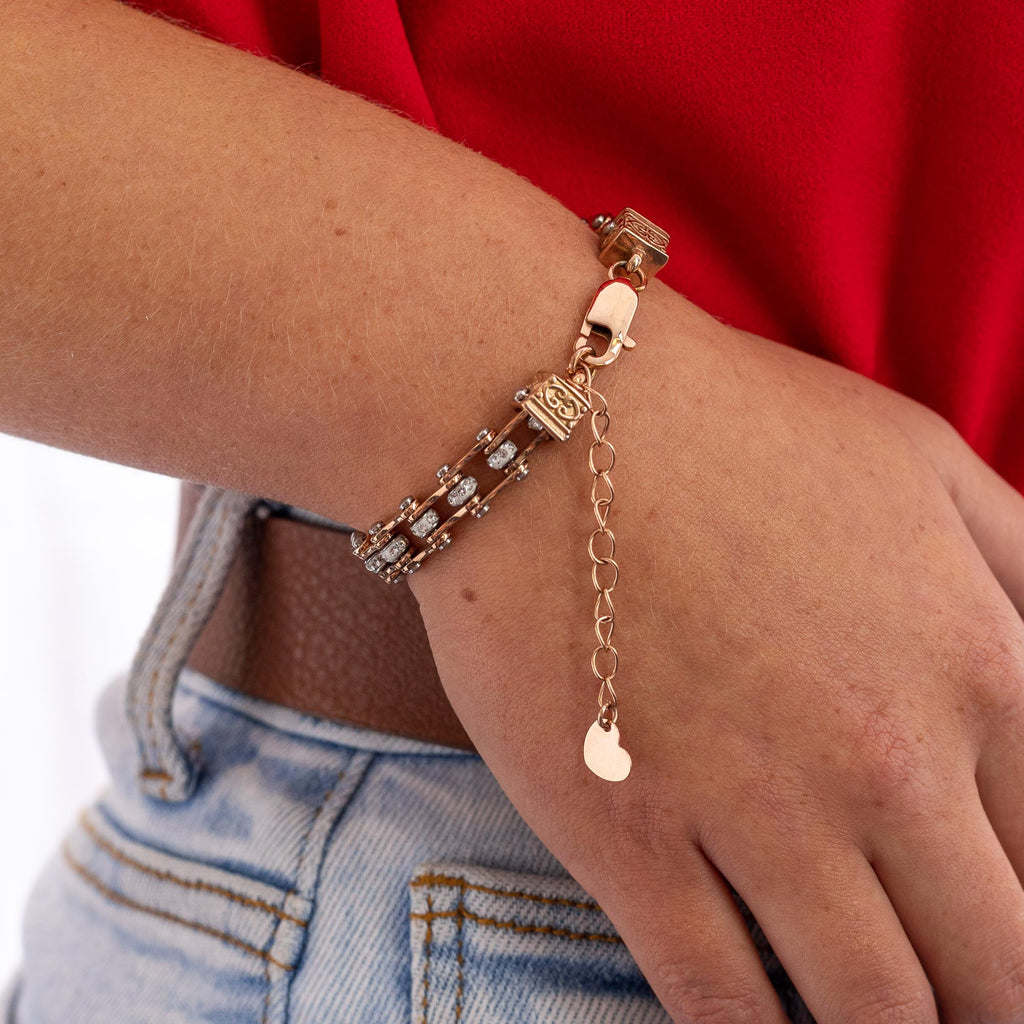 Rose Gold Crystal Chain Bracelet