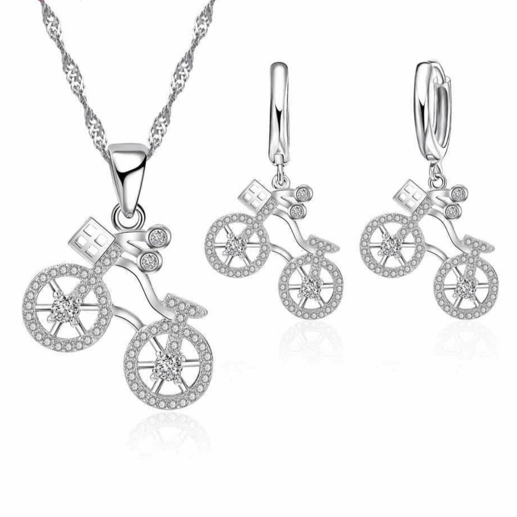 Cycolinks Bicycle Earring & Necklace Set - Cycolinks