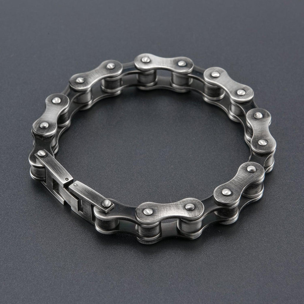 Cycolinks 10mm Retro Rustic Silver Bike Chain Bracelet - Cycolinks