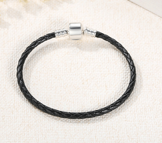 Cycolinks 925 Sterling Silver & Braided Leather Rope Chain Bracelet - Cycolinks