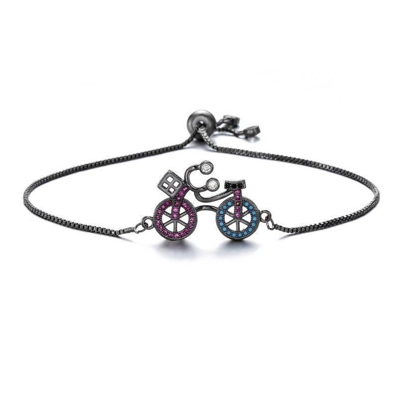 Cycolinks CZ Zircon Stone Bicycle Charm Bracelet BOGOF - Cycolinks