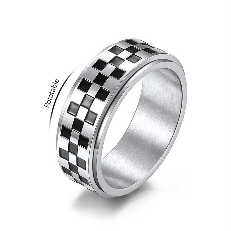 Cycolinks Checkered Flag Spinner Ring - Cycolinks