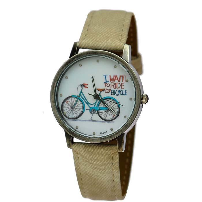 Cycolinks Vintage Denim Quartz Watch - I Want To Ride My Bicycle - Cycolinks